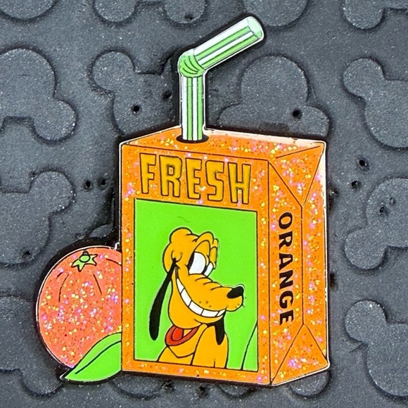 Loungefly Accessories - Disney Loungefly Mickey & friends juice boxes Pluto Orange juice chaser pin